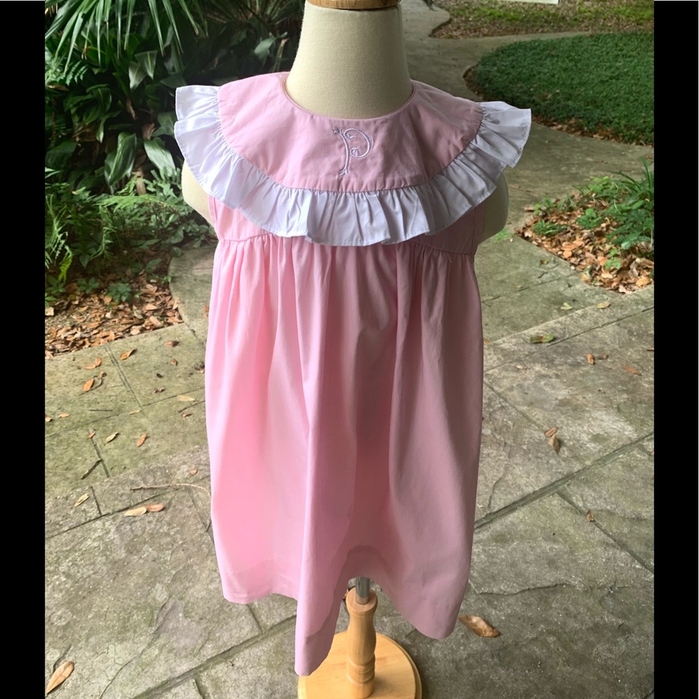 Krewe Pink Smock Monogram “P” Southern Dress